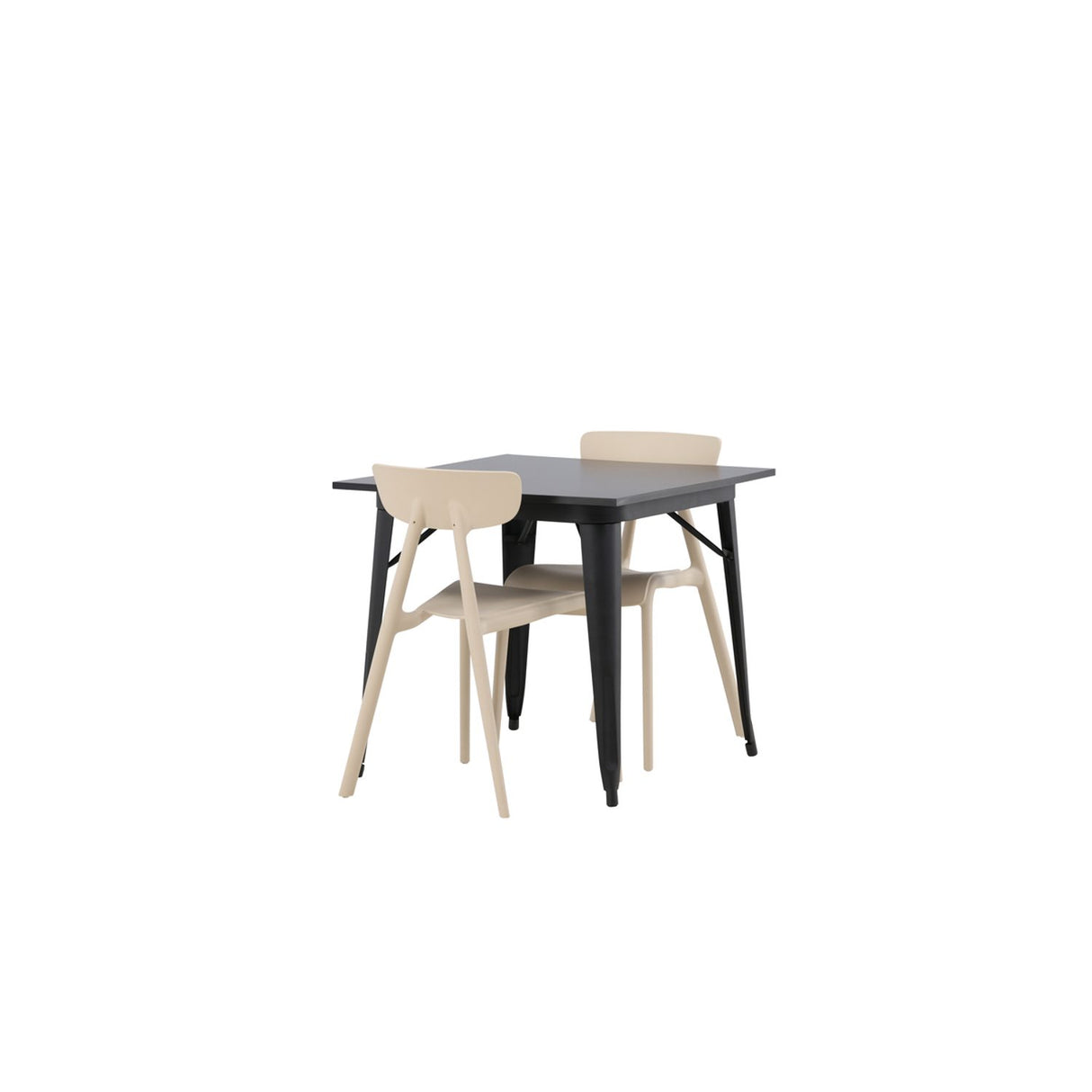 Tempe, Ursholmen Rektangulär matgrupp Beige, Svart, 80 x 80