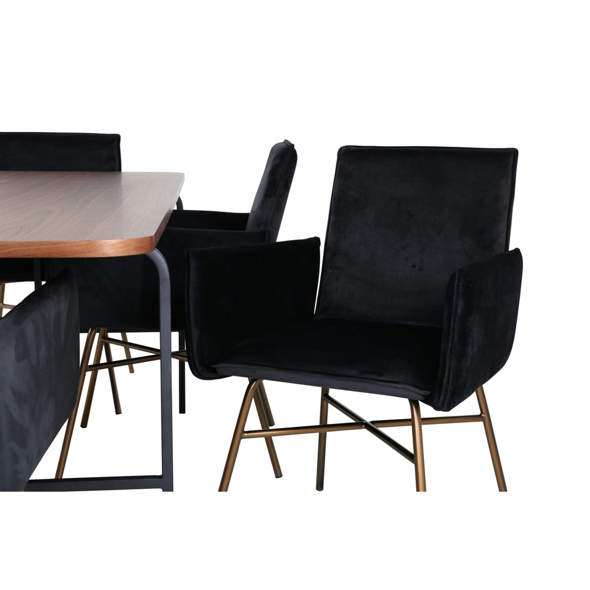 Uno, Petra Rektangulär matgrupp Svart,Koppar, Svart,Natur, 200 x 90