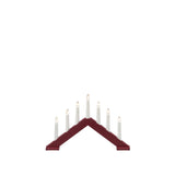 7 Ljus Trä Matt 26.5 cm Elljusstake Röd