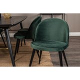 Gold, Velvet Rektangulär matgrupp Svart,Grön, Svart, 180 x 85
