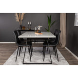 Estelle, Polar Rektangulär matgrupp Svart, Svart,Vit, 140 x 90