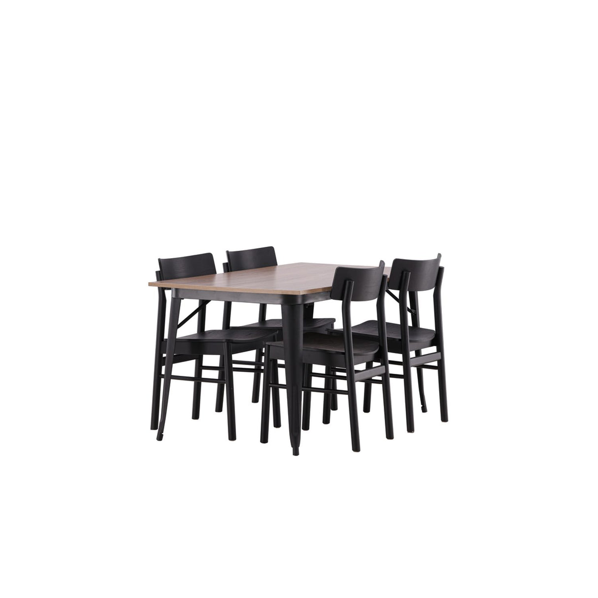 Tempe, Montros Rektangulär matgrupp Svart, Valnöt, 140 x 80