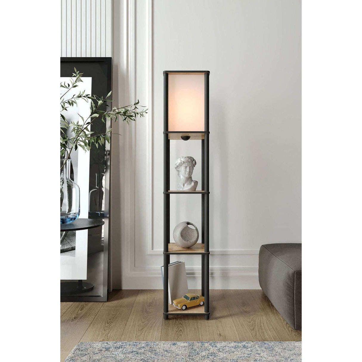 TierShelfLampz2 (H 150 cm) Golvlampa Ek