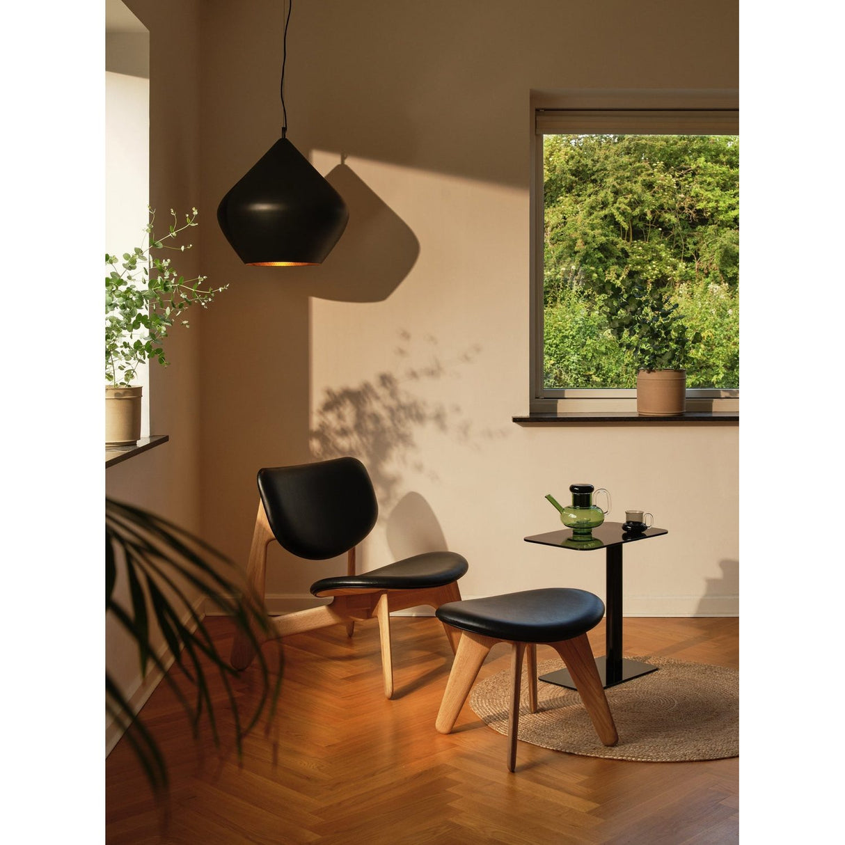 Slab Loungefåtölj Natural Leather Black