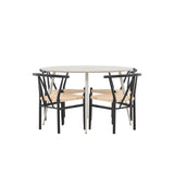 Plaza, Alfons Rund matgrupp Svart, beige, Beige, ⌀120