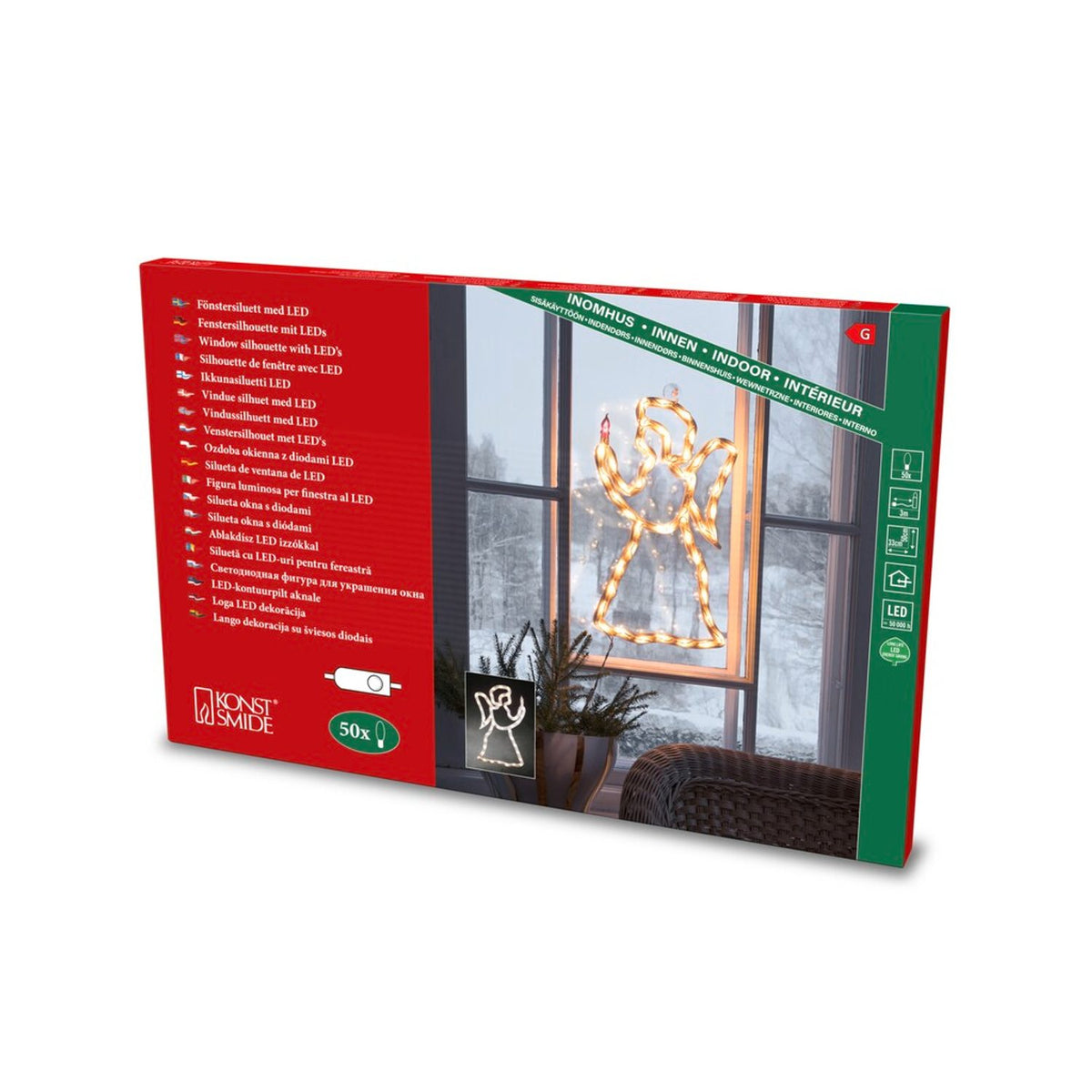 Fönstersiluett ängel LED Ljusdekoration Inne