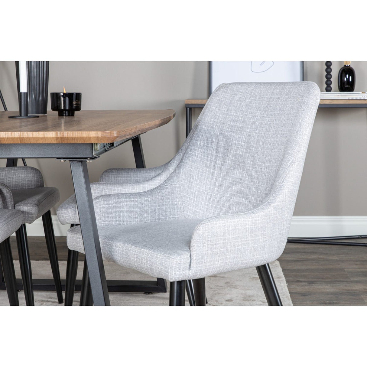 Plaza Matstol Svart,Grå, Polyester, 58 x 86 x 49