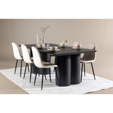 Olivia, Polar Rektangulär matgrupp Beige, Svart, 6st