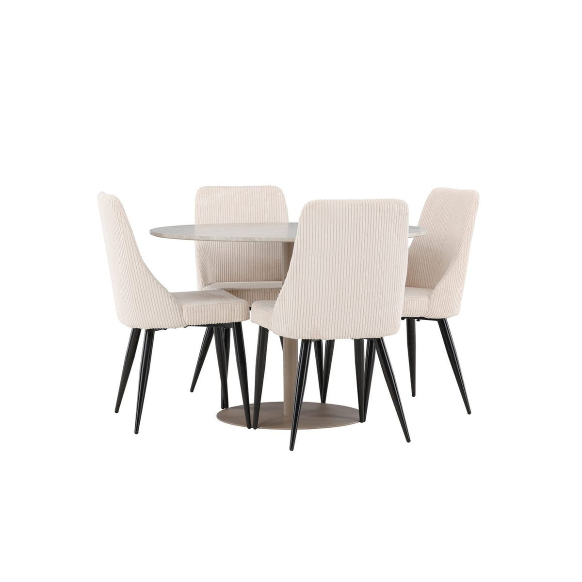 Lycke, Leone Rund matgrupp Beige,Svart, Beige, ⌀110