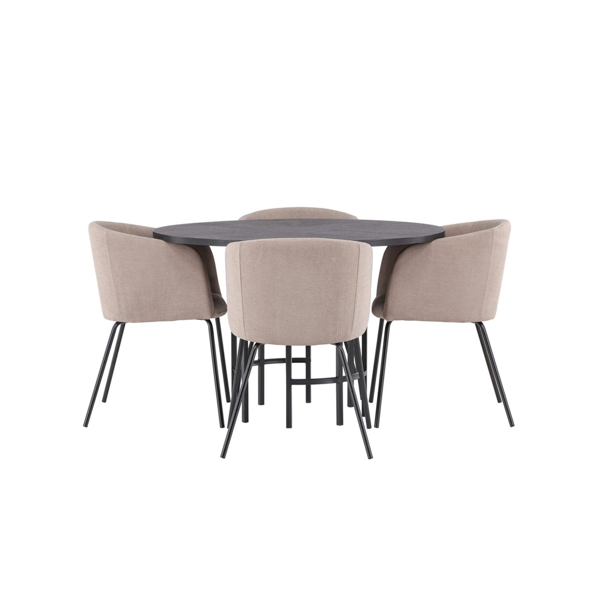 Copenhagen, Berit Rund matgrupp Beige, Svart, Svart, ⌀115