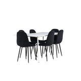Silar, Polar Rektangulär matgrupp Svart, Vit, 180 x 90