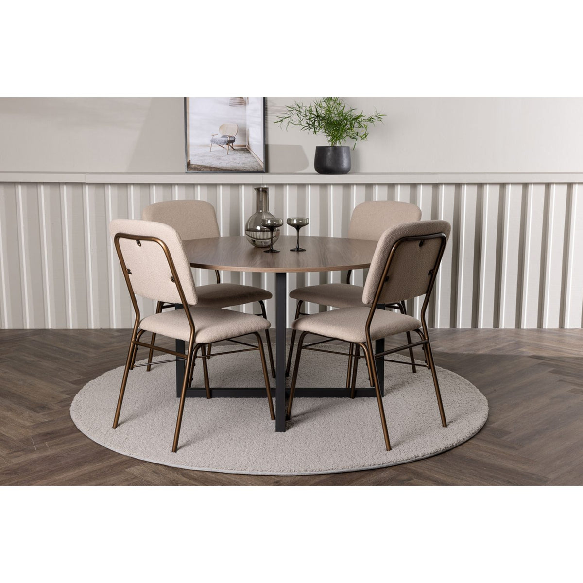 Durango, Seda Rund matgrupp Beige,Brun, Svart, valnöt, ⌀120