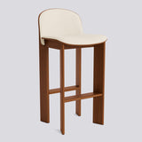 Chisel 35 med ryggstöd 75 cm Barpall lackerad valnötsfaner, Turf Cream