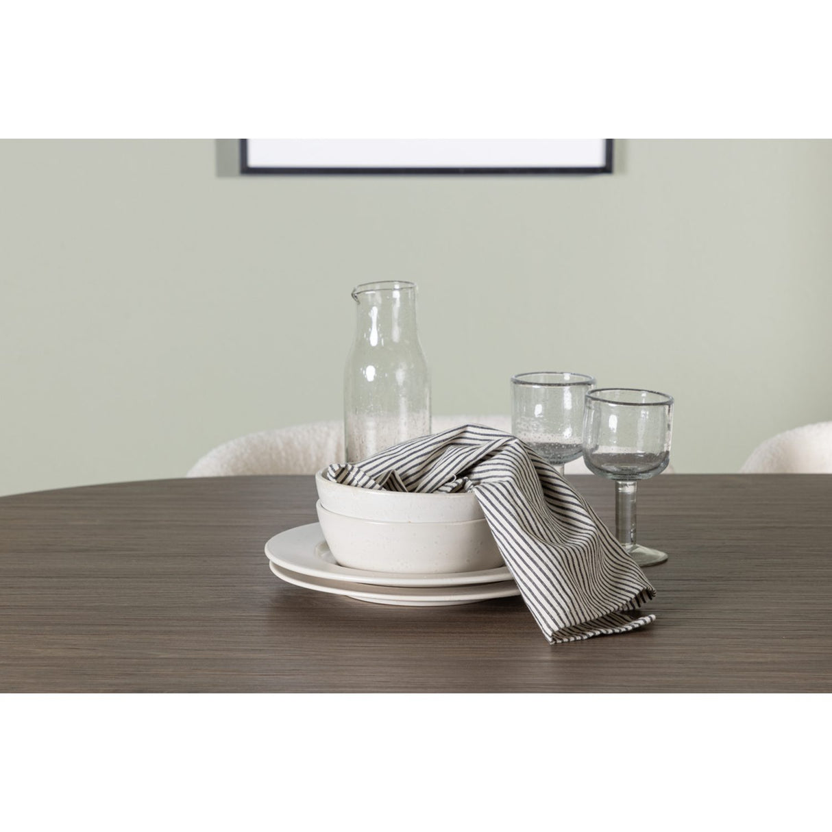 Andy, Edina Oval matgrupp Svart,Vit, Natur, 180 x 90