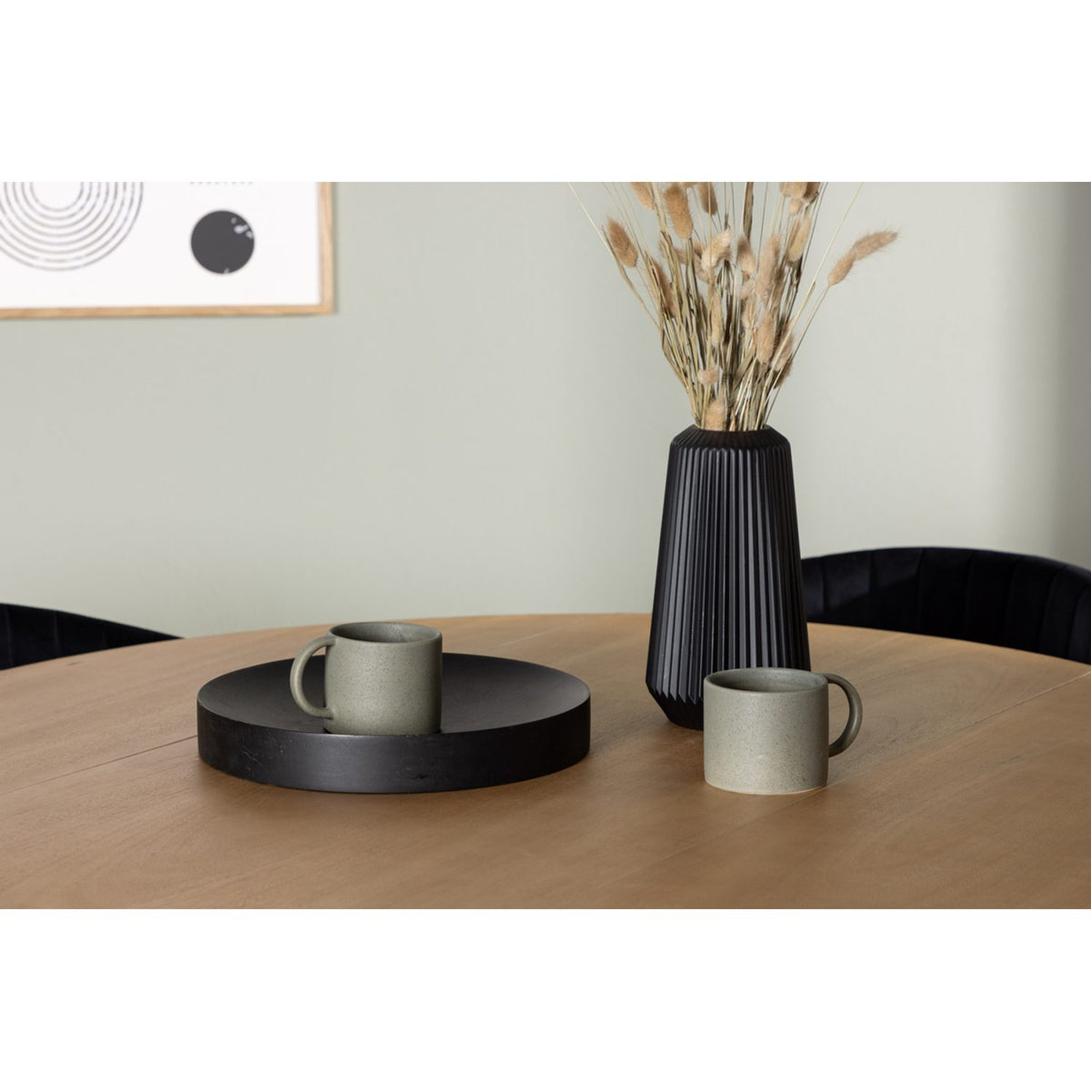 Yakidon, Selma Rund matgrupp Svart, Brun, ⌀120