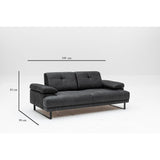 Kingston (199 x 99 x 83 cm) 2-sits bäddsoffa Antracit
