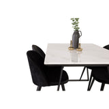 Estelle, Velvet Rektangulär matgrupp Svart, Svart,Vitt, 140 x 90