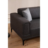 Hanoi (250-140 x 85 x 77 cm) Hörnsoffa-bäddsoffa Mörkgrå, Höger
