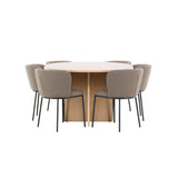 Strada, Edina Oval matgrupp Svart,Brun, Vitpigmenterad, ⌀120
