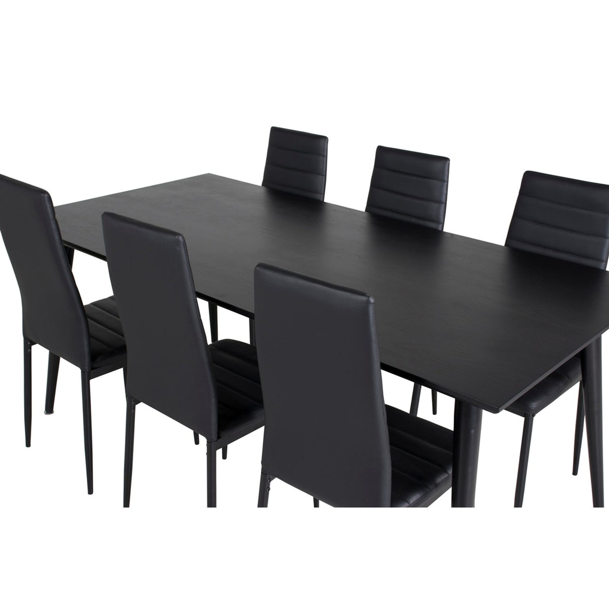 Dipp, Slim Rektangulär matgrupp Svart, Svart, 180 x 90