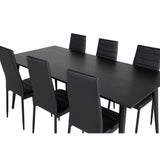 Dipp, Slim Rektangulär matgrupp Svart, Svart, 180 x 90