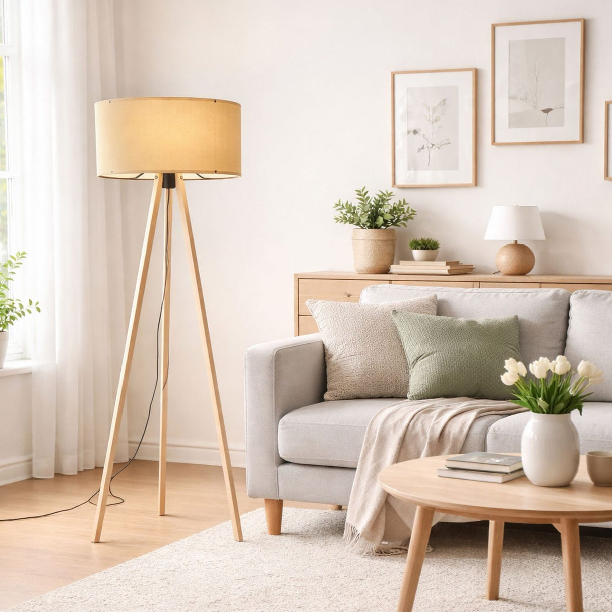 Kyoto (38 x 140 cm) Golvlampa Beige ek