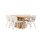 Stjärnö, Lilja Oval matgrupp Beige, Natur, 200 x 90