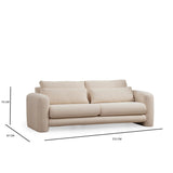 Tallinn (215 x 97 x 73 cm) 3-sitssoffa Creme