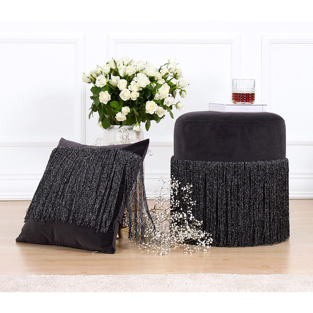 Graz (45 x 47 cm) Sittpuff Svart