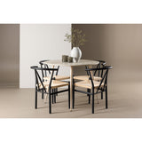 Plaza, Alfons Rund matgrupp Svart, beige, Vitlaserad, ⌀100