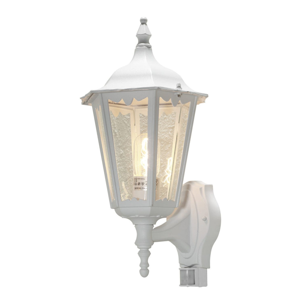 Firenze E27 Upp PIR Rörelsevakt Vägglampa Ute Vit