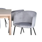 Slider, Berit Rektangulär matgrupp Svart,Grå, Vitlaserad, 170 x 95