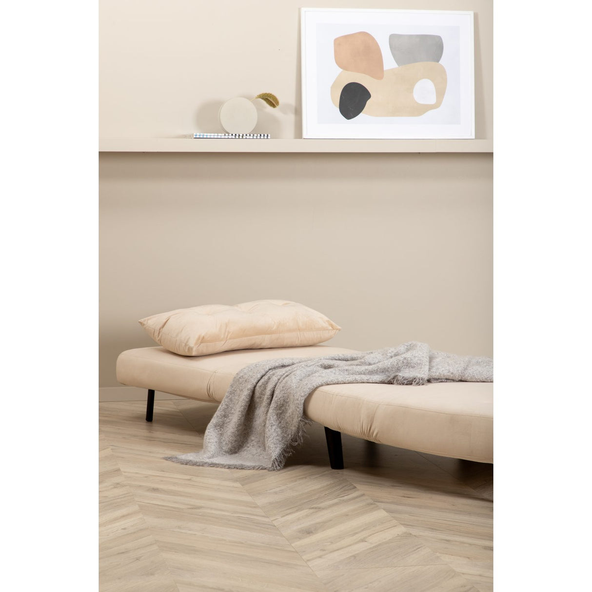 Vicky Fällsäng Beige, Polyestersammet