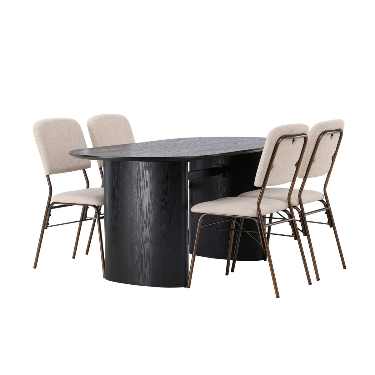 Isolde, Seda Oval matgrupp Beige,Brun, Svart, 180 x 90