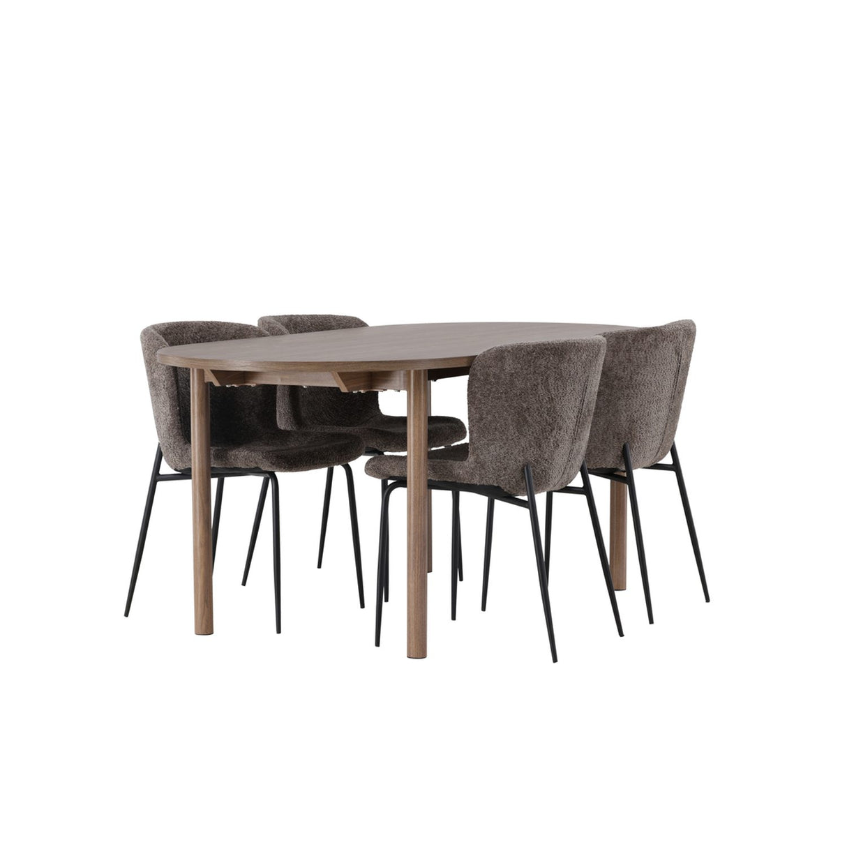 Andy, Modesto Oval matgrupp Svart,Brun, Natur, 180 x 90