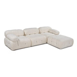 Vienna Beige L1-O1-1R-PUF (288 x 95 x 75 cm) Hörnsoffa Vit