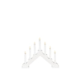 7 Ljus LED Matt Trä Batteri Elljusstake Vit
