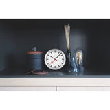 Station stripe ø19 cm Bords-/Väggklocka Vit