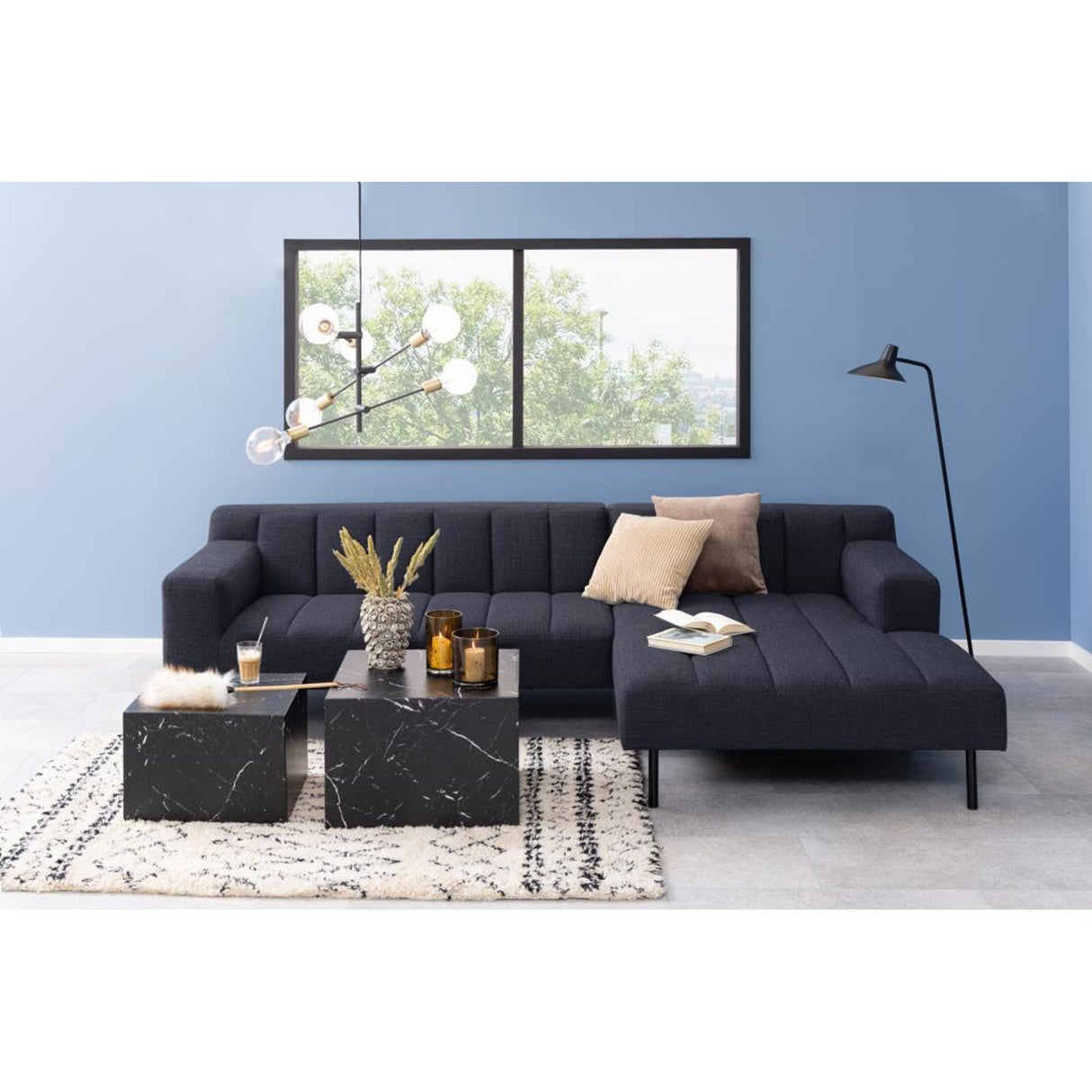 Dijon Soffbord Fyrkantig 40x58x58 cm Svart Marquina