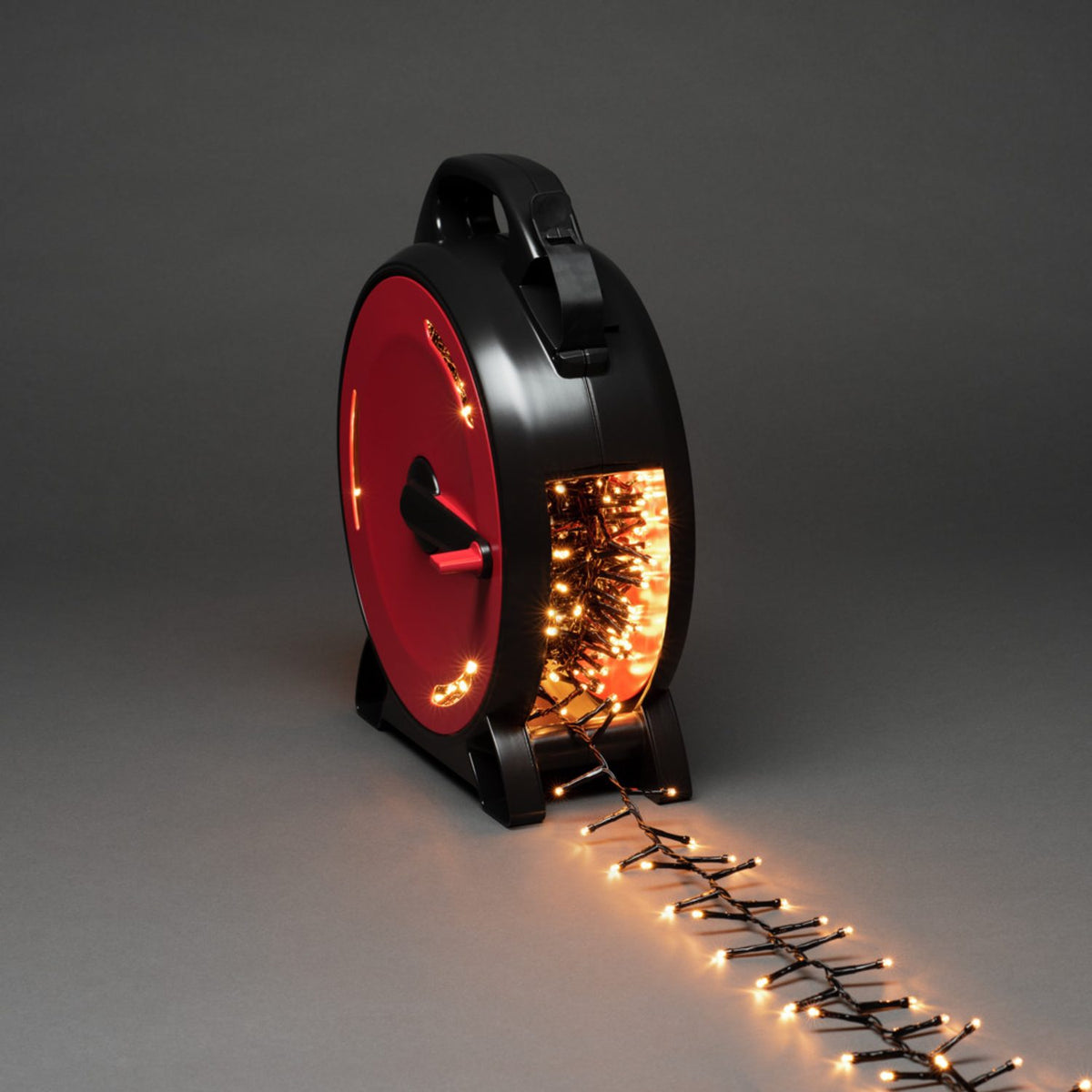 med Sladdvinda Cluster LED Svart Kabel Ljusslinga Ute 21.98m, Amber
