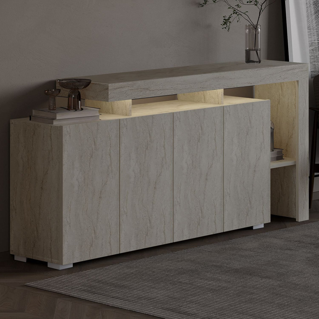Cork (170 x 80 x 35 cm) Konsolbord Travertin