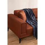 Hanoi (250-140 x 85 x 77 cm) Hörnsoffa-bäddsoffa Kakelröd, Höger