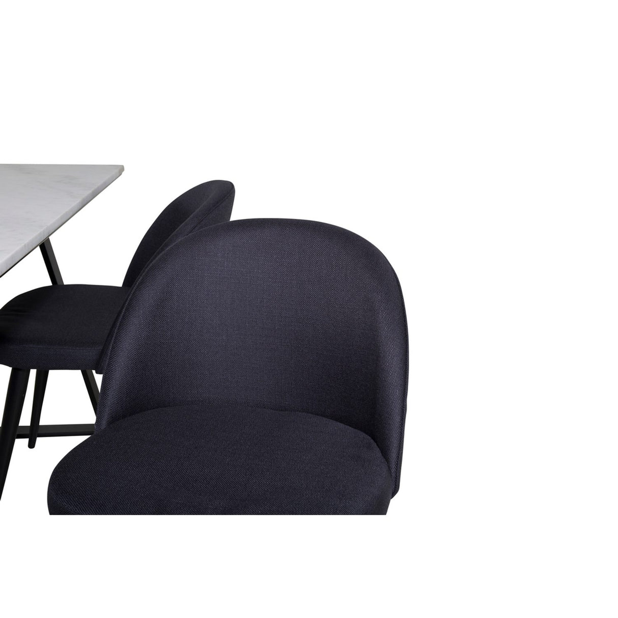 Estelle, Velvet Rektangulär matgrupp Svart, Svart, vit, 140 x 90