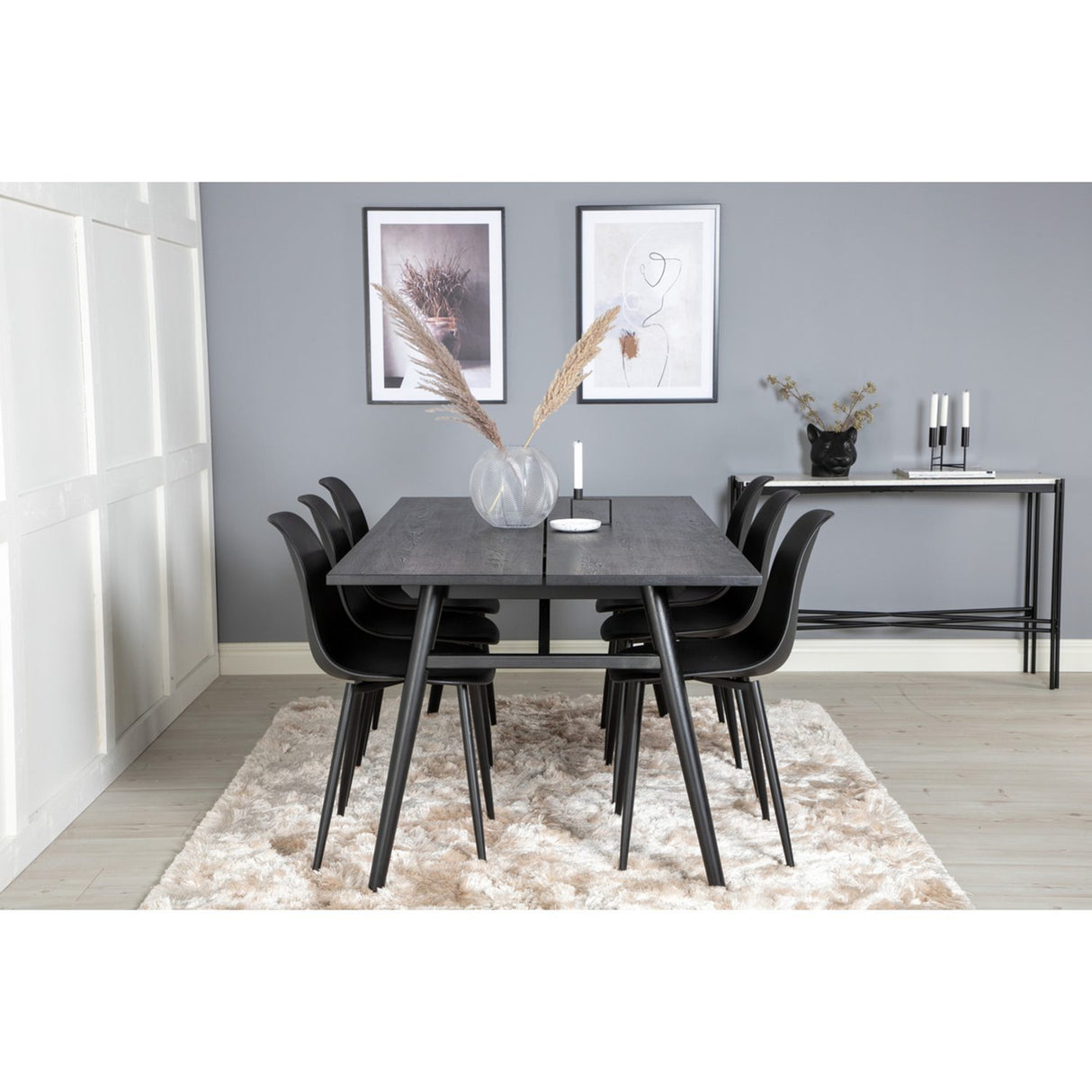Sleek, Polar Rektangulär matgrupp Svart, Svart, 195 x 95