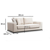 Riga 2-sits (201 x 102 x 84 cm) Beige 2-sitssoffa