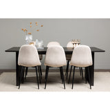 Vail, Polar Rektangulär matgrupp Beige, Svart, Svart, 200 x 100