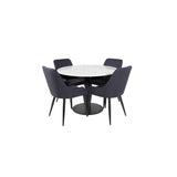 Estelle, Plaza Rund matgrupp Svart, Vit, 4st