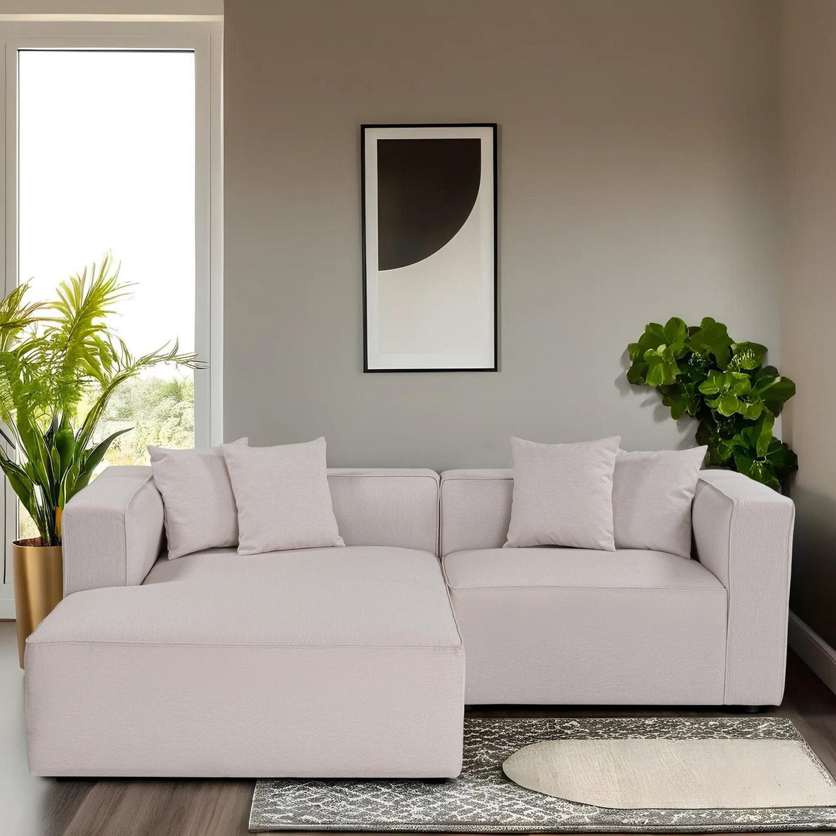 Chiang Mai XL hörn (230 x 69 x 180 cm) Hörnsoffa Ecru, Höger