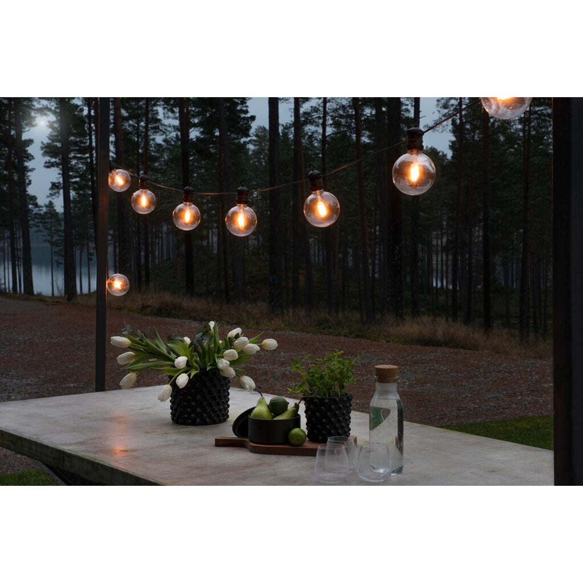E27 10 Amber LED, Utbytbar Dimmer Klot Ljusslinga Ute