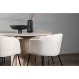 Olivia, Berit Rund matgrupp Beige, Vitputsad, 4st